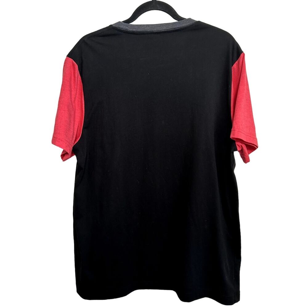 Disney Parks Mickey Mouse Ringer Tee XL Black Red Color Block Classic Graphic - Picture 4 of 7